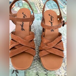Free People Brown Strappy Sandals